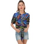 Psychedelic Landscape Tie Front Shirt 