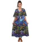 Psychedelic Landscape Kimono Sleeve Boho Dress