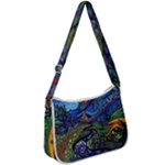 Psychedelic Landscape Zip Up Shoulder Bag