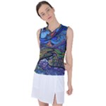 Psychedelic Landscape Women s Sleeveless Sports Top