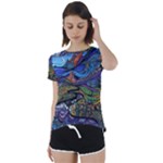Psychedelic Landscape Short Sleeve Open Back T-Shirt