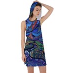 Psychedelic Landscape Racer Back Hoodie Dress