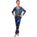 Psychedelic Landscape Kids  Satin Long Sleeve Pajamas Set