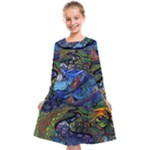 Psychedelic Landscape Kids  Midi Sailor Dress