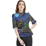 Psychedelic Landscape Frill Neck Blouse