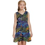 Psychedelic Landscape Kids  Sleeveless Tiered Mini Dress