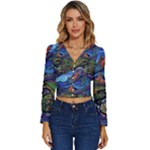 Psychedelic Landscape Long Sleeve V-Neck Top