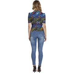 Puffed Short Sleeve Button Up Jacket 
