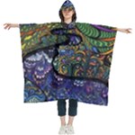 Psychedelic Landscape Women s Hooded Rain Ponchos
