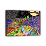 Nature Moon Psychedelic Painting Mini Canvas 7  x 5  (Stretched)