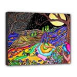 Nature Moon Psychedelic Painting Canvas 14  x 11  (Stretched)