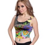 Nature Moon Psychedelic Painting Crop Top