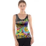 Nature Moon Psychedelic Painting Women s Basic Tank Top