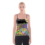 Nature Moon Psychedelic Painting Spaghetti Strap Top