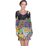 Nature Moon Psychedelic Painting Long Sleeve Nightdress