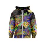 Nature Moon Psychedelic Painting Kids  Zipper Hoodie