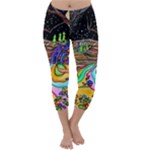 Nature Moon Psychedelic Painting Capri Winter Leggings 
