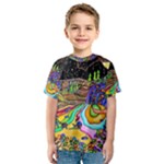 Nature Moon Psychedelic Painting Kids  Sport Mesh T-Shirt