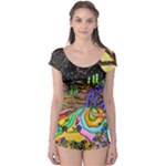 Nature Moon Psychedelic Painting Boyleg Leotard 