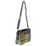 Nature Moon Psychedelic Painting Shoulder Bag with Back Zipper