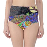 Nature Moon Psychedelic Painting Classic High-Waist Bikini Bottoms