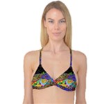 Nature Moon Psychedelic Painting Reversible Tri Bikini Top