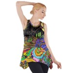 Nature Moon Psychedelic Painting Side Drop Tank Tunic