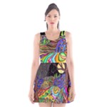 Nature Moon Psychedelic Painting Scoop Neck Skater Dress