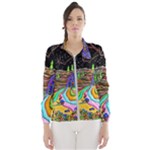 Nature Moon Psychedelic Painting Women s Windbreaker