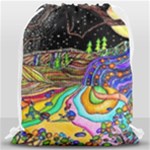 Nature Moon Psychedelic Painting Drawstring Bag (Large)