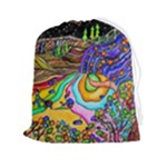 Nature Moon Psychedelic Painting Drawstring Pouch (2XL)
