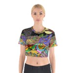 Nature Moon Psychedelic Painting Cotton Crop Top