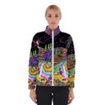 Nature Moon Psychedelic Painting Women s Bomber Jacket
