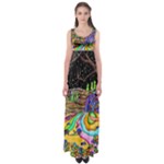 Nature Moon Psychedelic Painting Empire Waist Maxi Dress