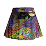 Nature Moon Psychedelic Painting Mini Flare Skirt