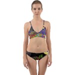 Nature Moon Psychedelic Painting Wrap Around Bikini Set
