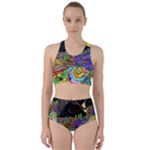 Nature Moon Psychedelic Painting Racer Back Bikini Set