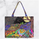 Nature Moon Psychedelic Painting Zipper Medium Tote Bag
