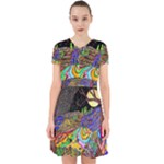 Nature Moon Psychedelic Painting Adorable in Chiffon Dress