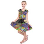 Nature Moon Psychedelic Painting Kids  Short Sleeve Dress