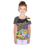 Nature Moon Psychedelic Painting Kids  One Piece T-Shirt