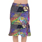 Nature Moon Psychedelic Painting Short Mermaid Skirt