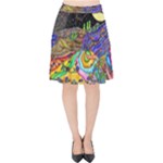 Nature Moon Psychedelic Painting Velvet High Waist Skirt