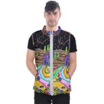 Nature Moon Psychedelic Painting Men s Puffer Vest