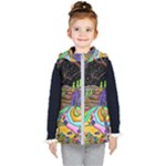 Nature Moon Psychedelic Painting Kids  Hooded Puffer Vest