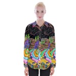 Nature Moon Psychedelic Painting Womens Long Sleeve Shirt