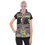 Nature Moon Psychedelic Painting Women s Button Up Vest