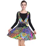 Nature Moon Psychedelic Painting Plunge Pinafore Dress