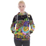 Nature Moon Psychedelic Painting Women s Hooded Pullover