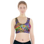 Nature Moon Psychedelic Painting Sports Bra With Pocket